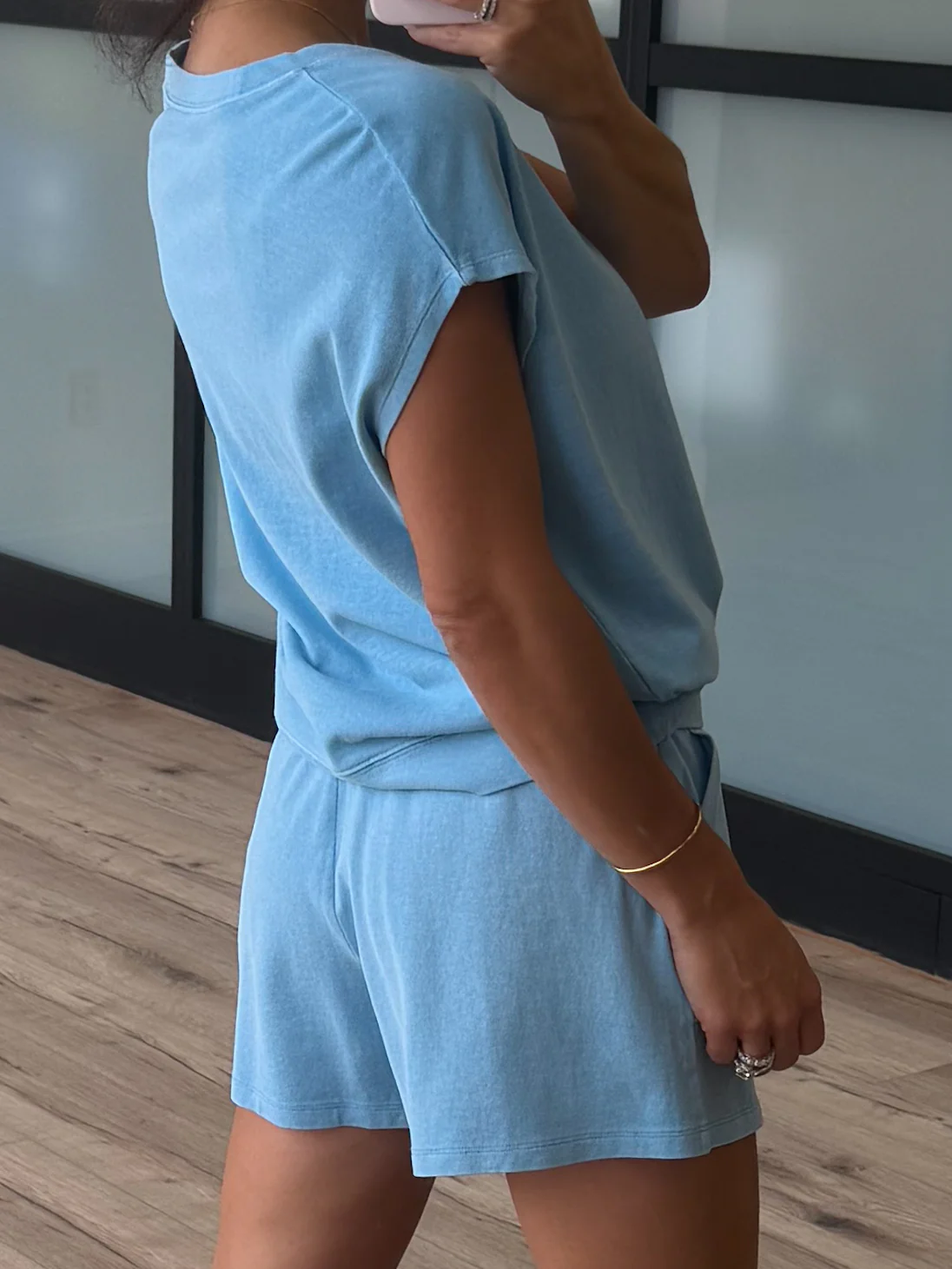 At Home Tee + Shorts Set | Sky Blue - Image 2