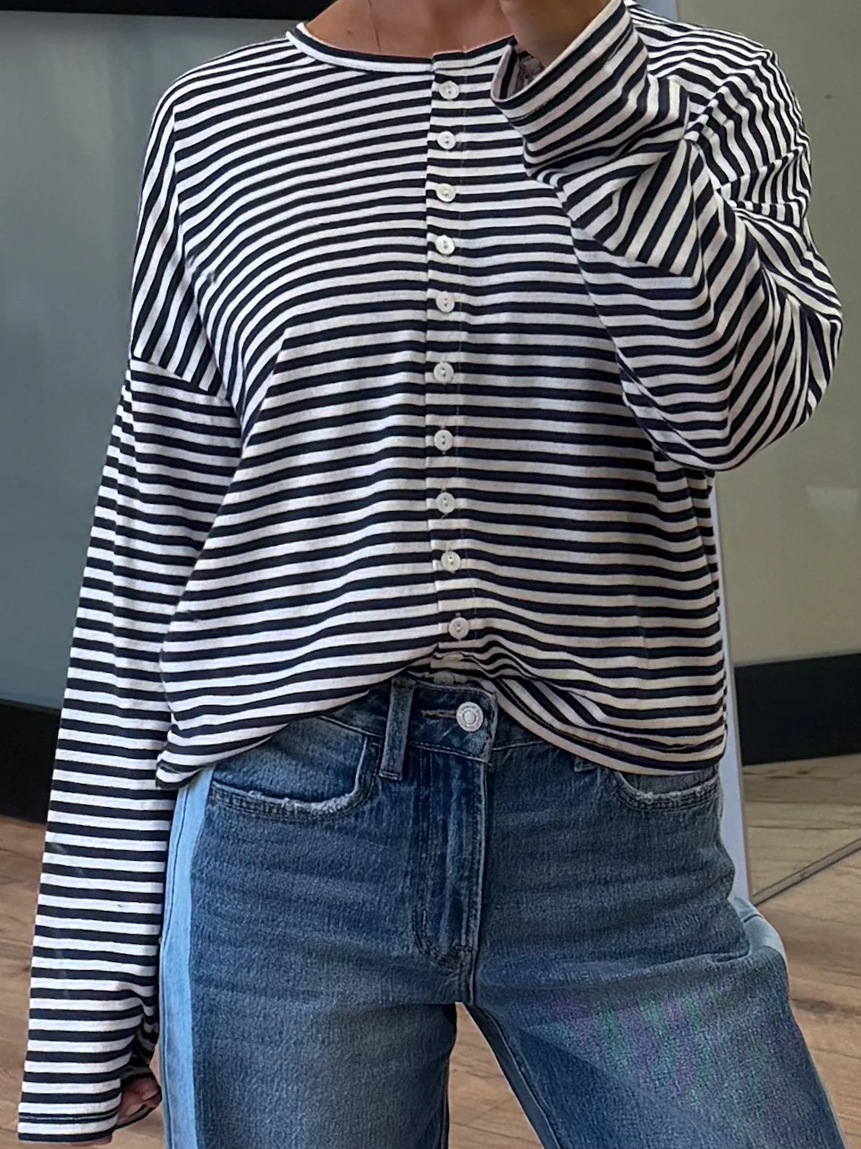 Dockside Button-Front Top | Navy - Image 2