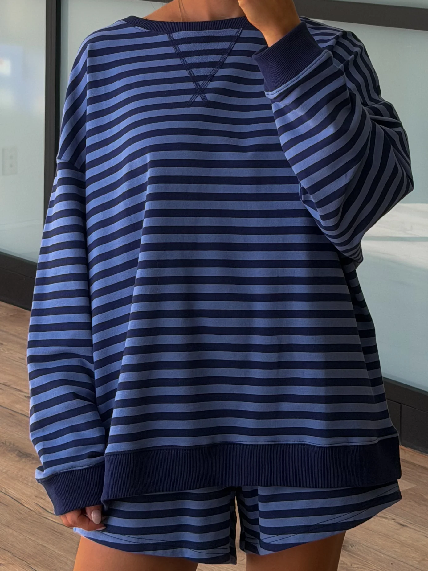 Leisure Stripe Lounge Shorts | Deep Sea - Image 4