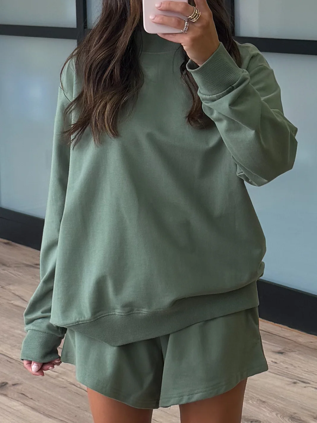Vex Mock Neck Sweatshirt | Olive - Image 3